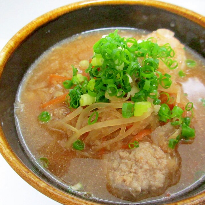 れんこん肉団子と根菜の味噌汁